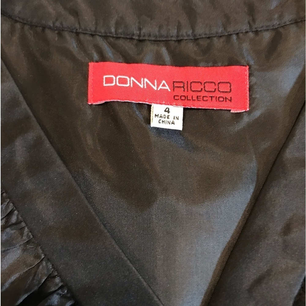 * SILK FORMAL COCKTAIL DRESS, DONNA RICCO, SZ 4, BLACK - Picture 5 of 10
